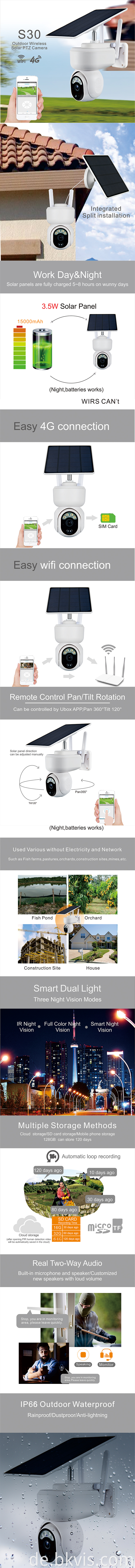 Outdoor PIR Human Surveillance Capacity Battery Solar Camera